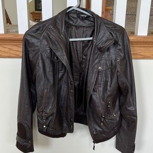 Brown Bomber Leather Jacket